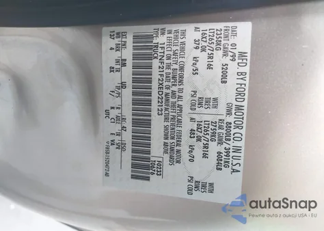 1999 Ford F-250 Lariat/Xl/Xlt from USA, damaged, VIN 1FTNF21F2XED22123